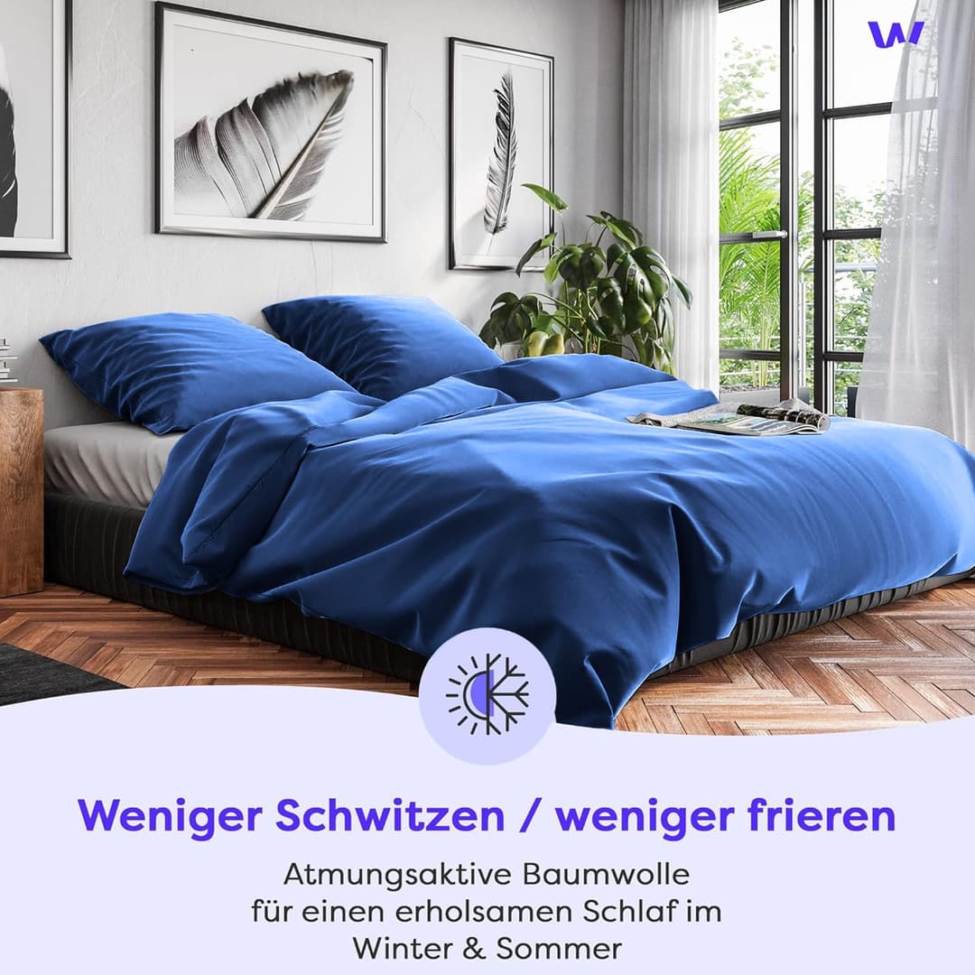 Wolkenfeld Bettwäsche Renforcé | Blau