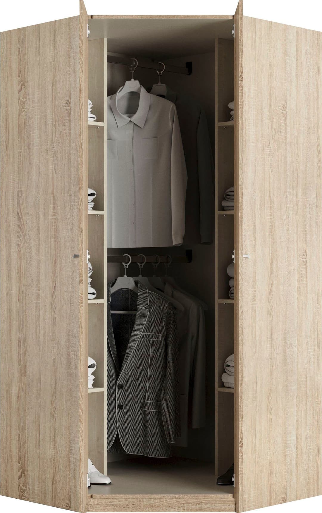 priess Eckkleiderschrank Barcelona | Holztöne