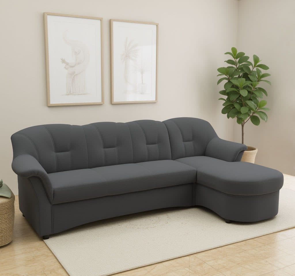 DOMO collection Ecksofa Flores Schlafsofa | Grau