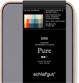 Schlafgut Spannbettlaken PURE TOPPER | Grau