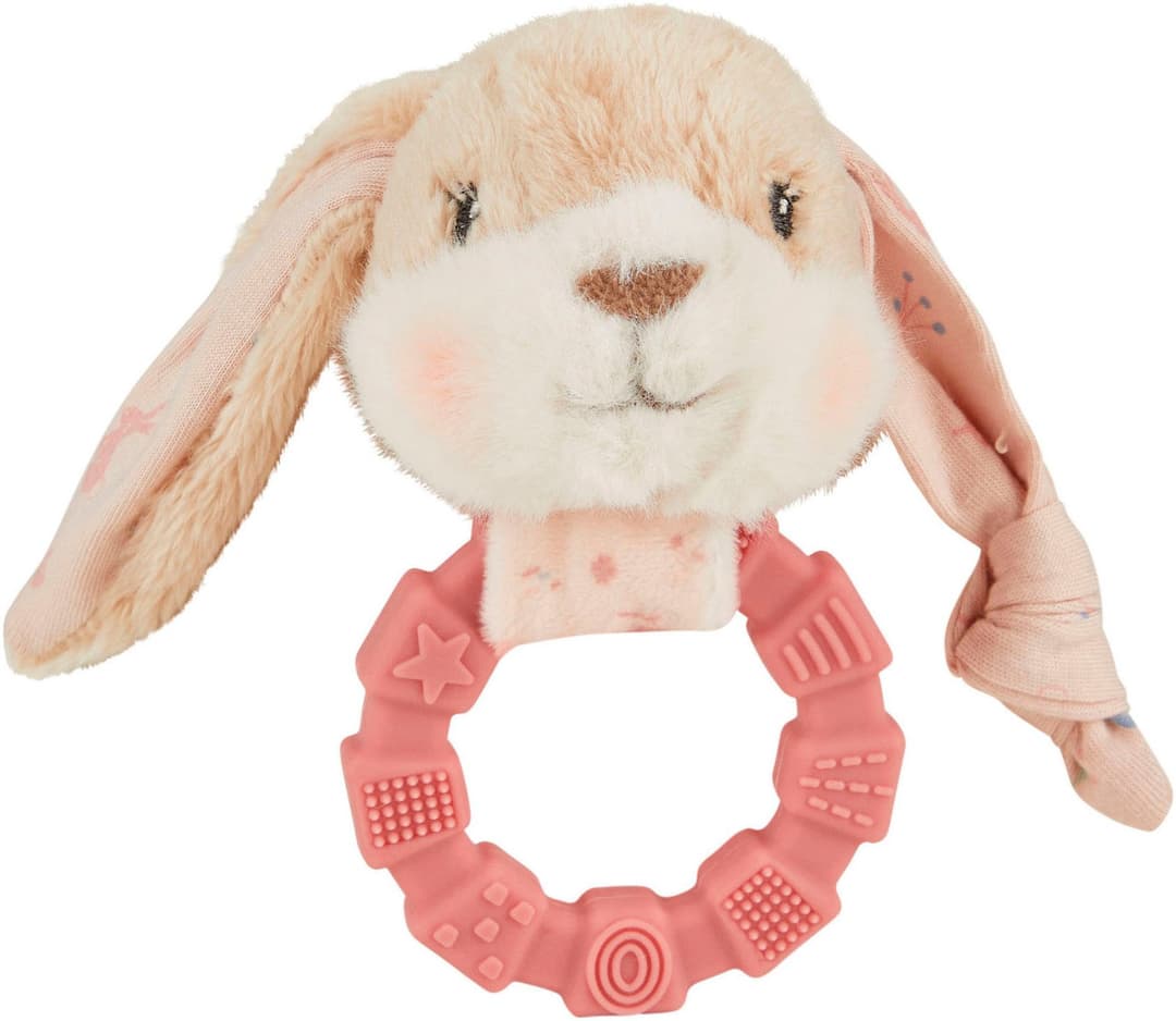 Sterntaler® Greifling Hase Hanni mit Silikonring, mit Rassel | Rosa