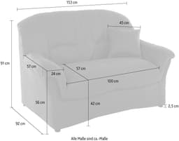 DOMO collection 2-Sitzer Bahia Couch | Braun