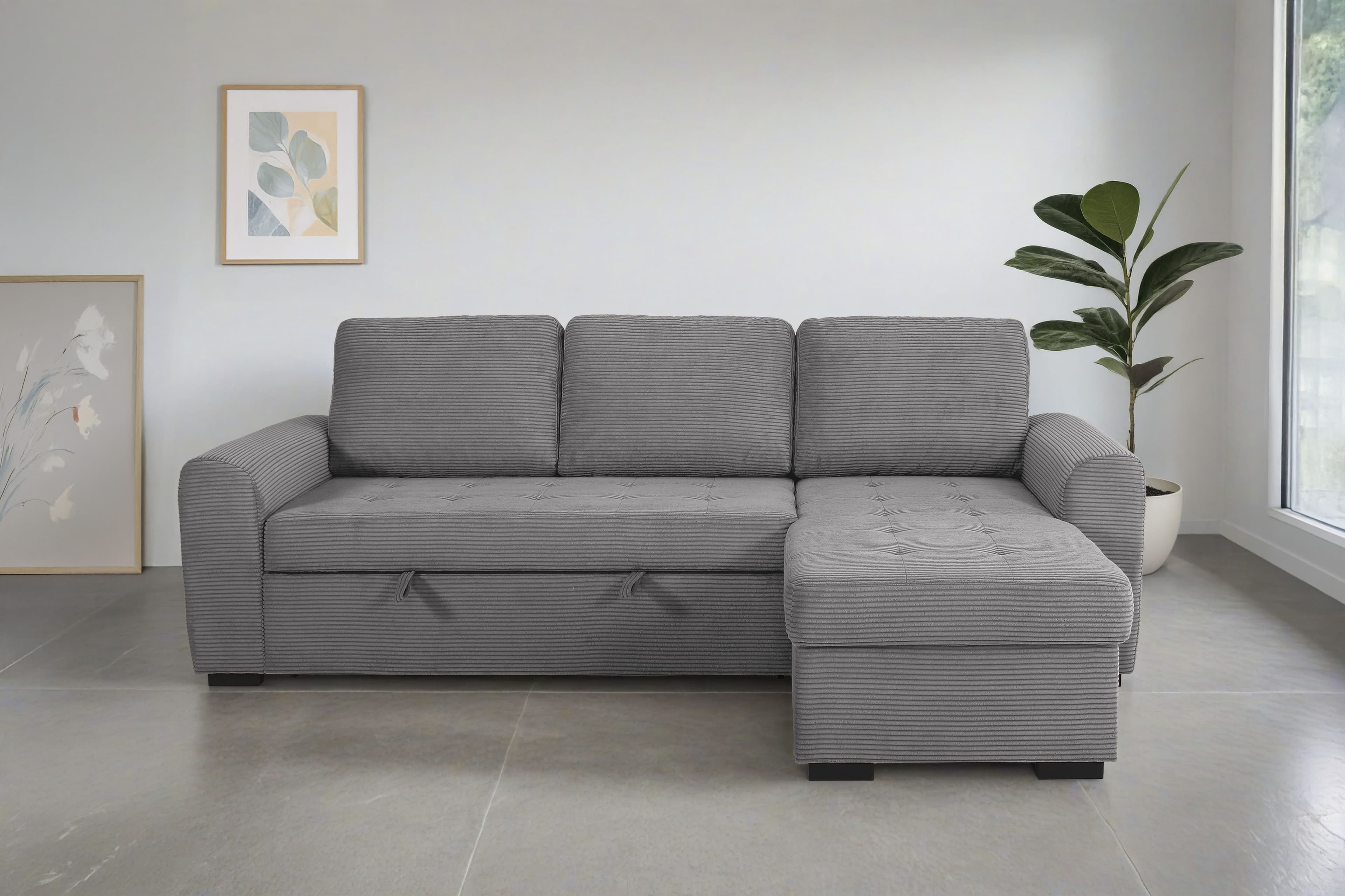Trends by HG Ecksofa Poll L-Form | Grau