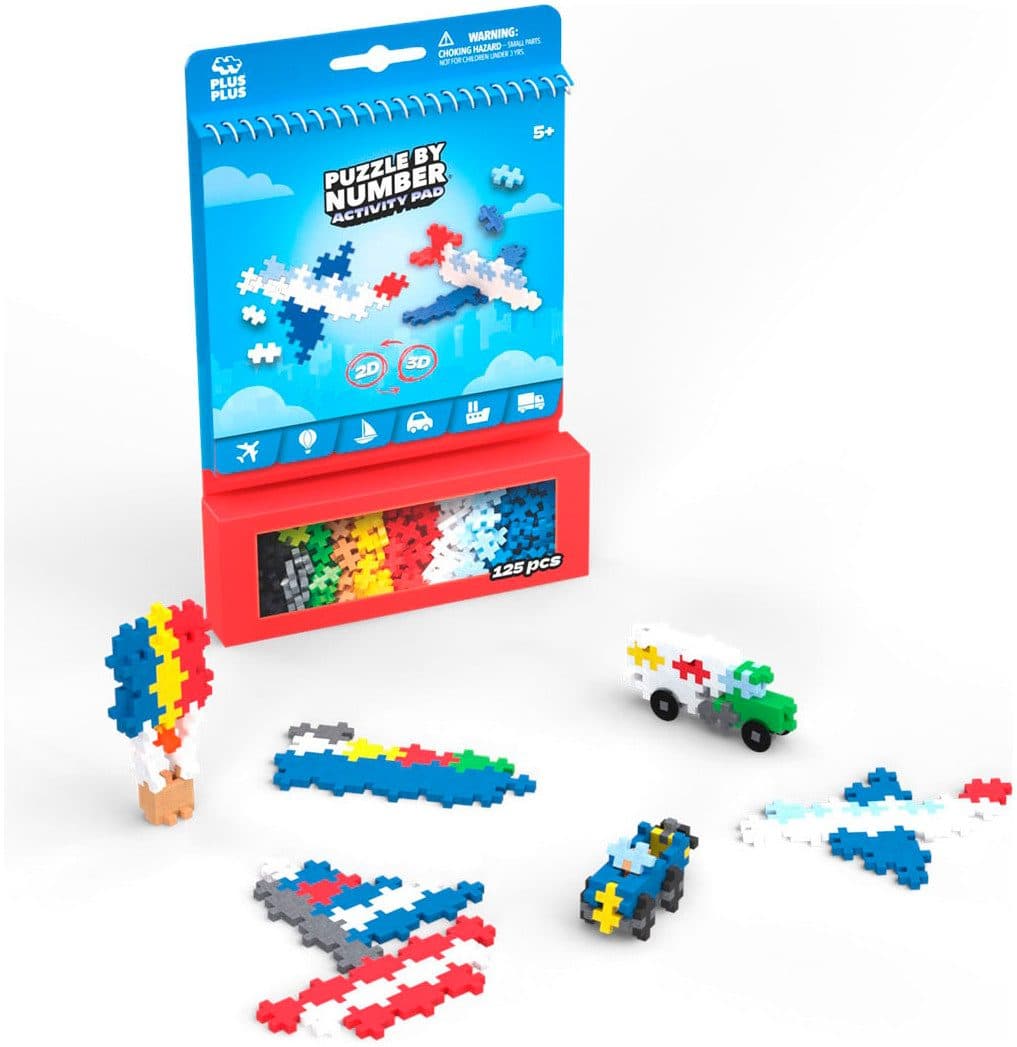 PLUS-PLUS Kreativset Bausteine Puzzle by Number Transport | Mehrfarbig