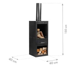 CookKing Gartenkamin Rosa | Schwarz