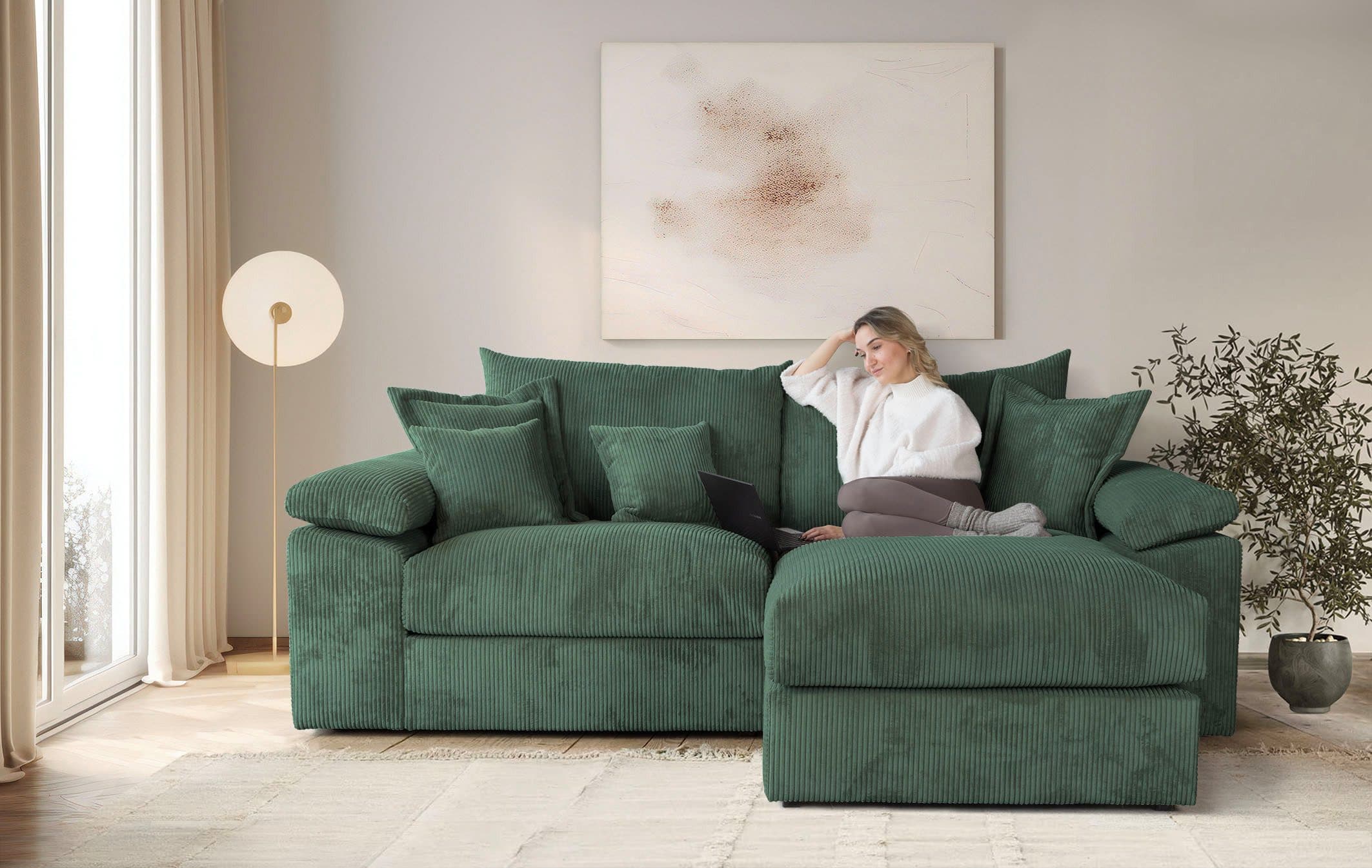 Home affaire Ecksofa Soft&Cosy XL L-Form | Grün