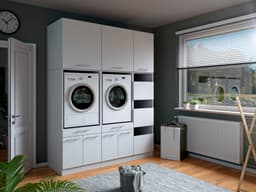 Laundreezy Mehrzweckschrank-Set | Weiß