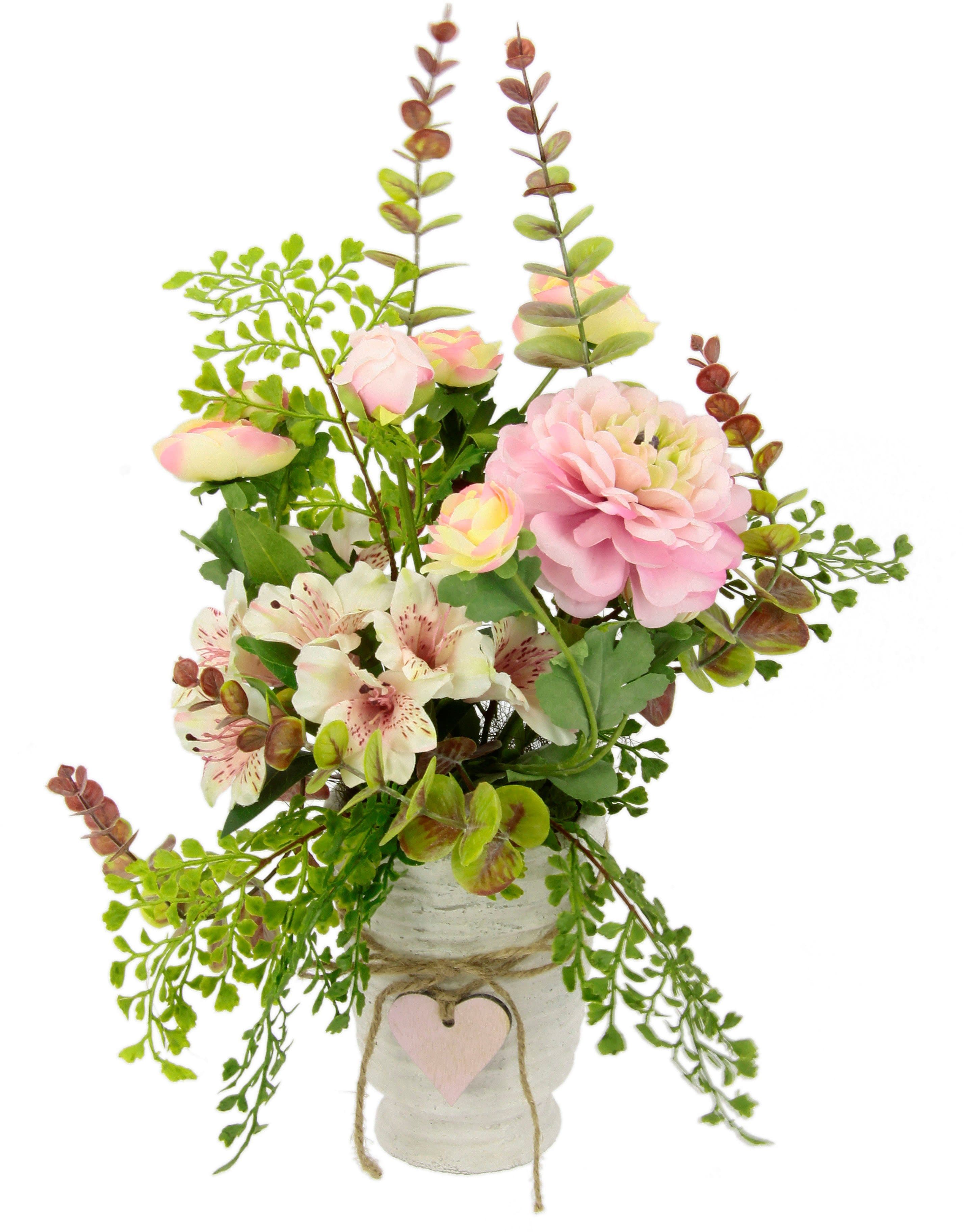 Kunstblume Arrangement Blüten/Ranunkel | Rosa