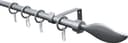 GARDINIA Gardinenstange Set Flame | Silber