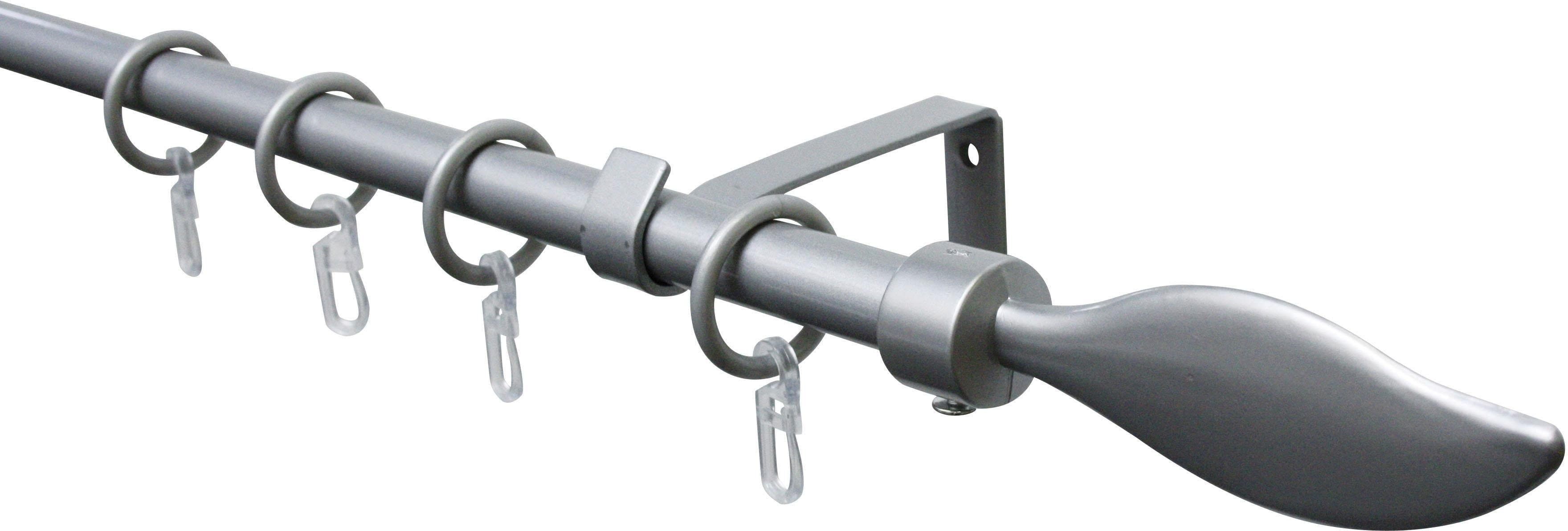 GARDINIA Gardinenstange Set Flame | Silber