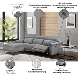 OTTO home Ecksofa LUND | Grau
