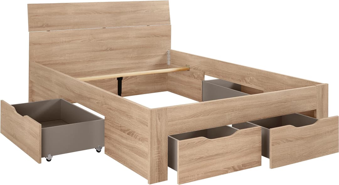 rauch Bett Einzelbett Doppelbett Stauraum FLEXX | Holztöne