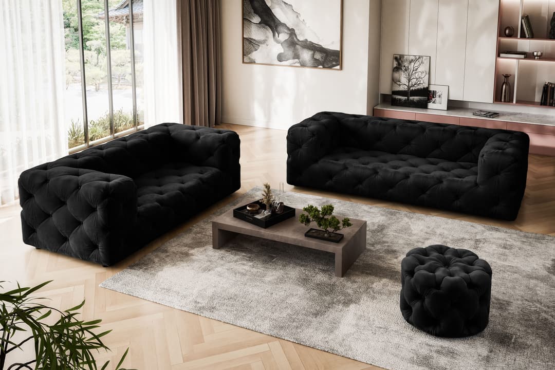 Home affaire 3-Sitzer FOLLINA | Schwarz