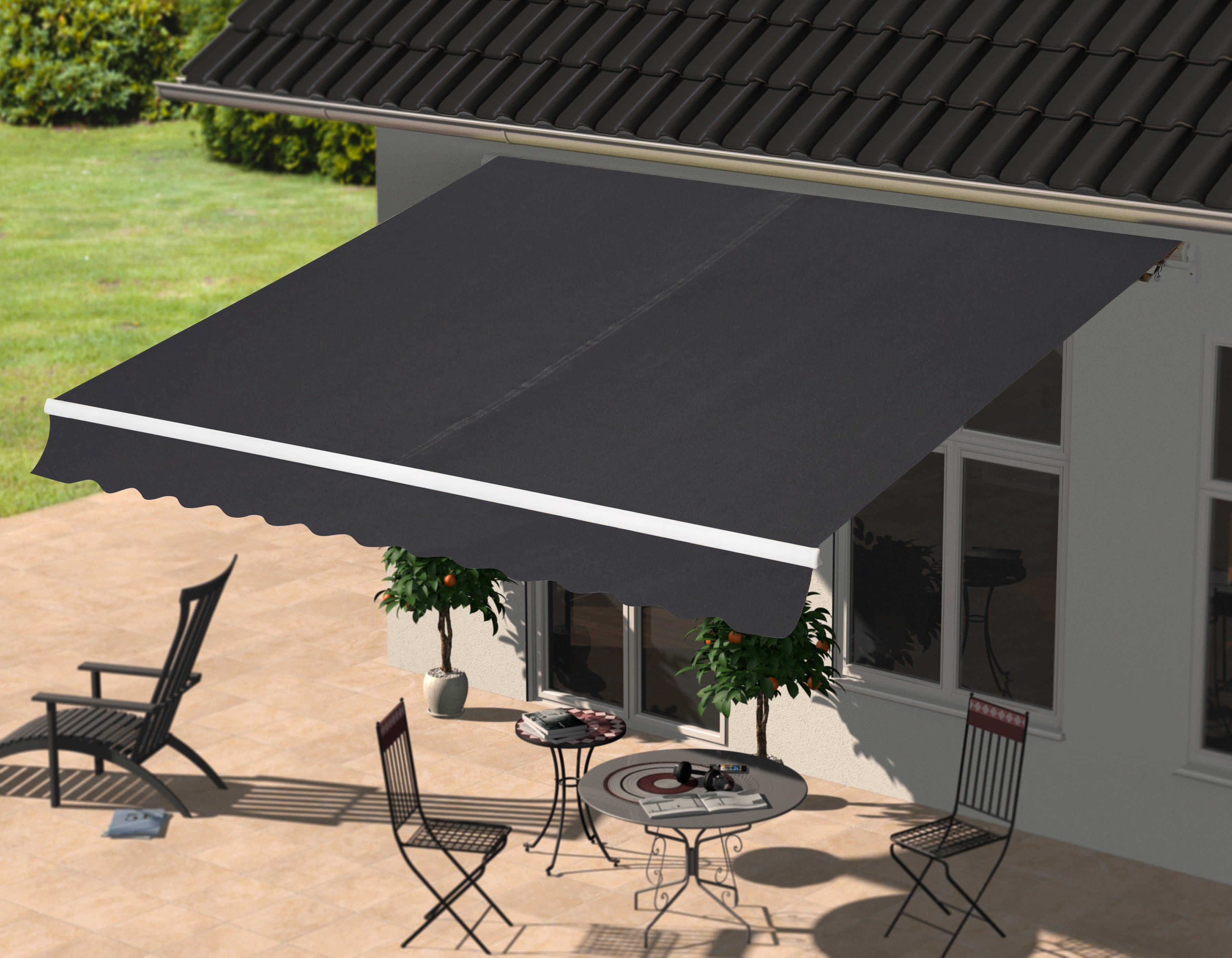 KONIFERA Gelenkarmmarkise Marbella | Schwarz