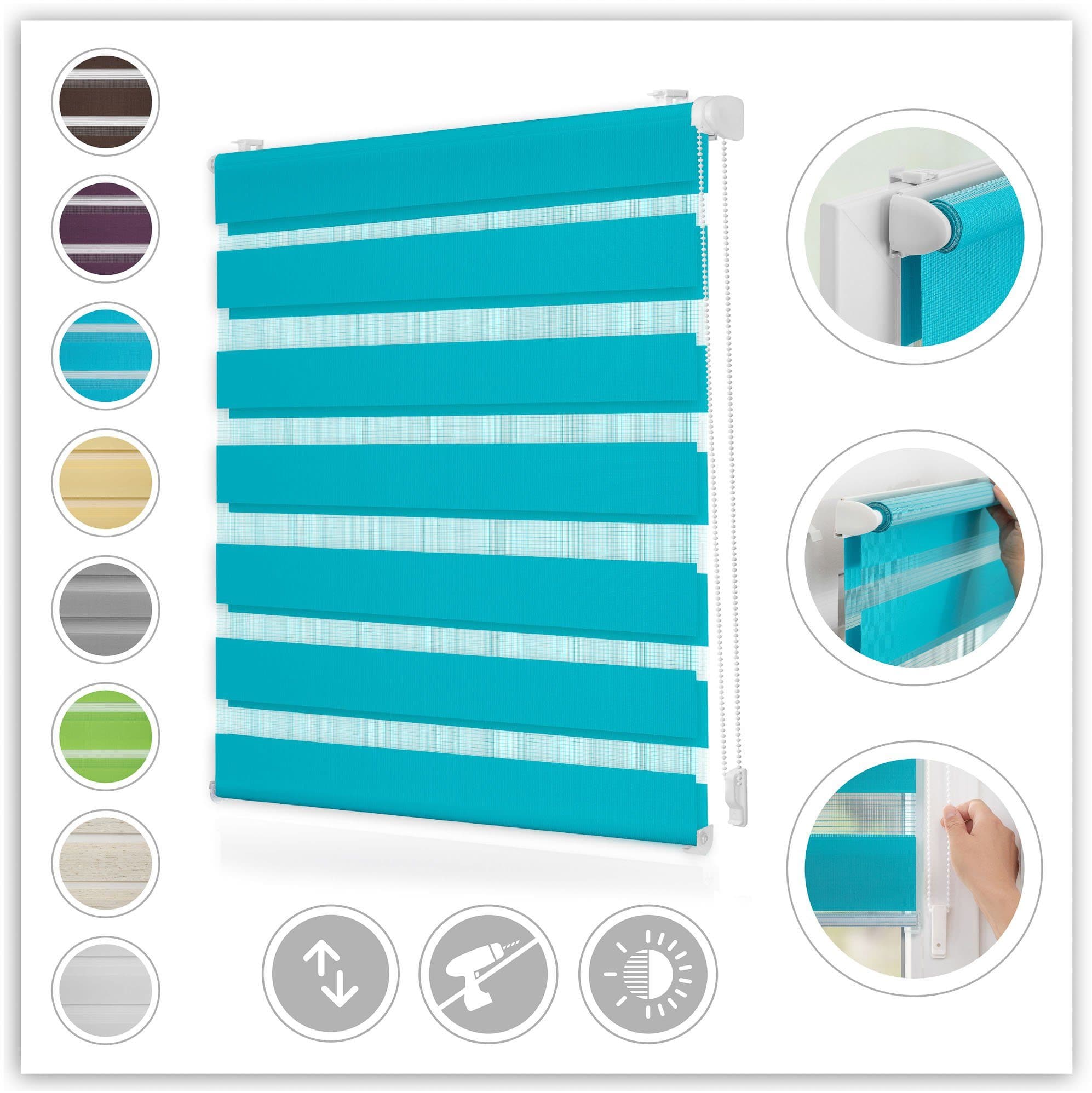 Doppelrollo Duo Rollo Klemmfix | Blau