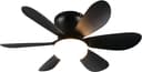 Reality Leuchten LED Deckenleuchte LUND mit Ventilator | Schwarz