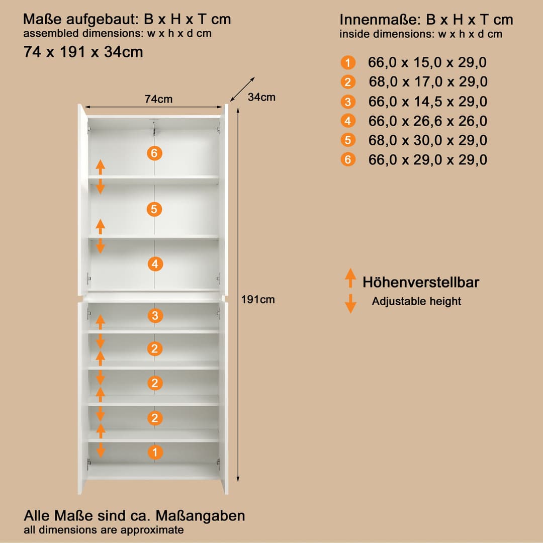 INOSIGN Novara Mehrzweckschrank | Weiß