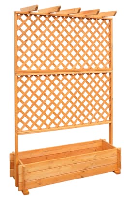 promadino Spalier mit Pflanzkasten | Braun