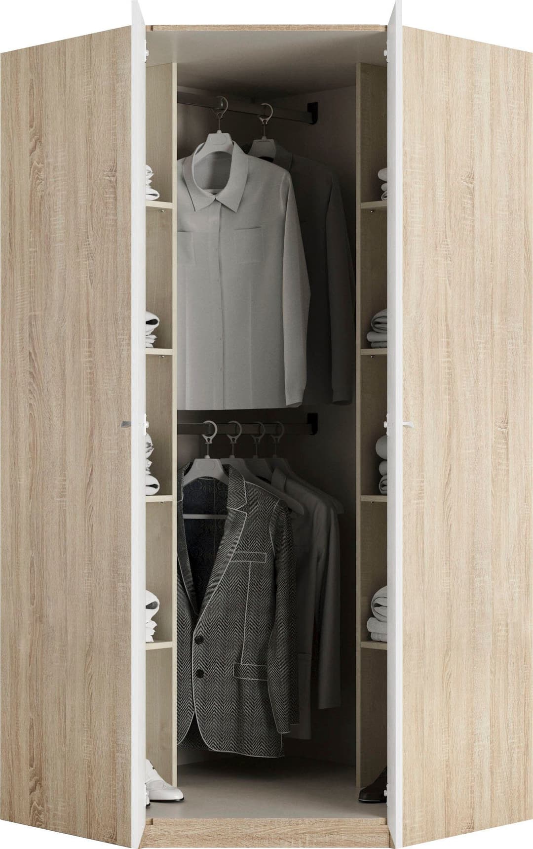 priess Eckkleiderschrank Barcelona | Holztöne