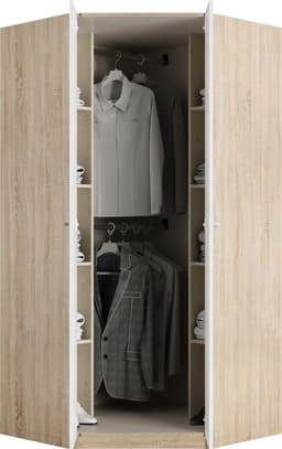 priess Eckkleiderschrank Barcelona | Holztöne