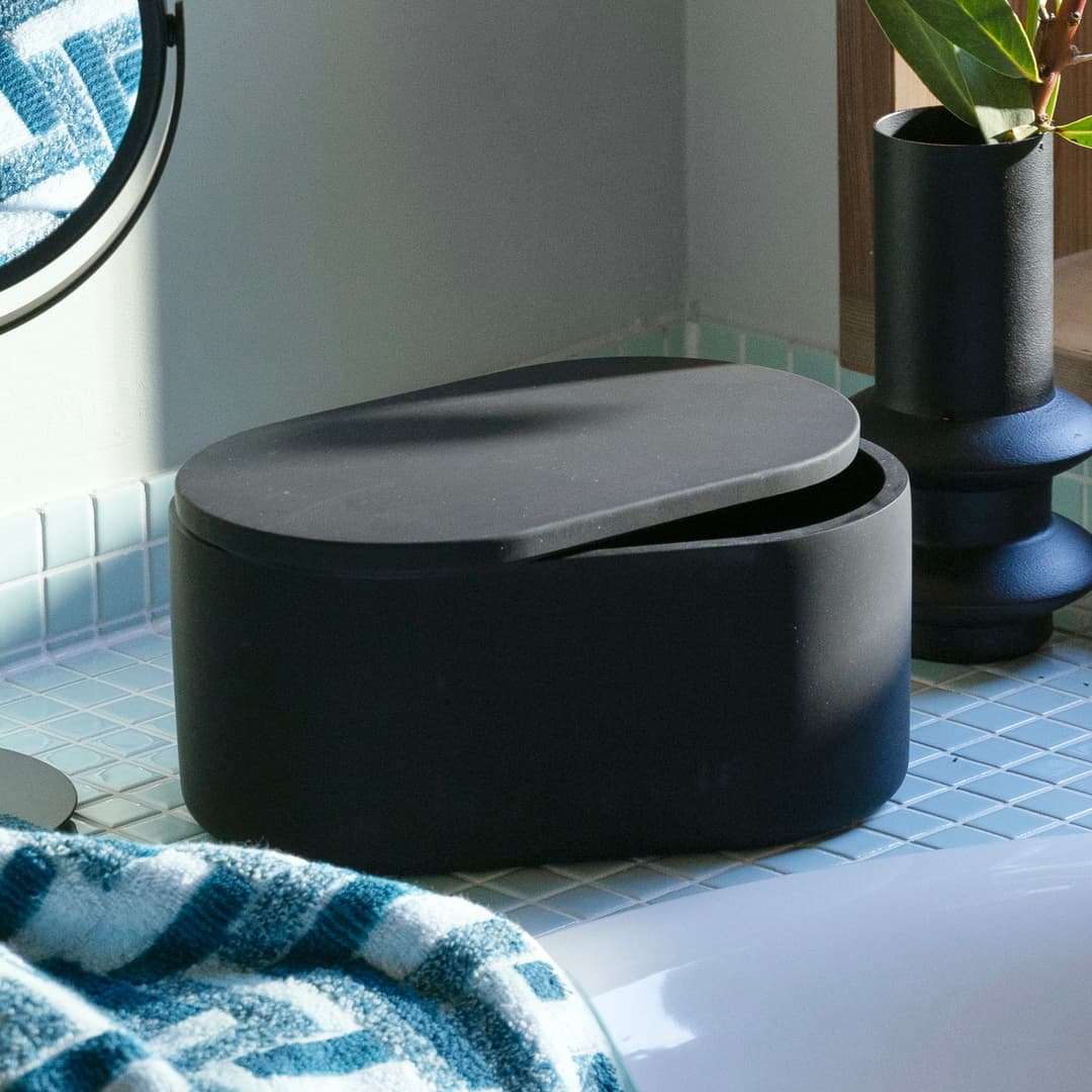 Möve Aufbewahrungsbox Black Velvet | Schwarz
