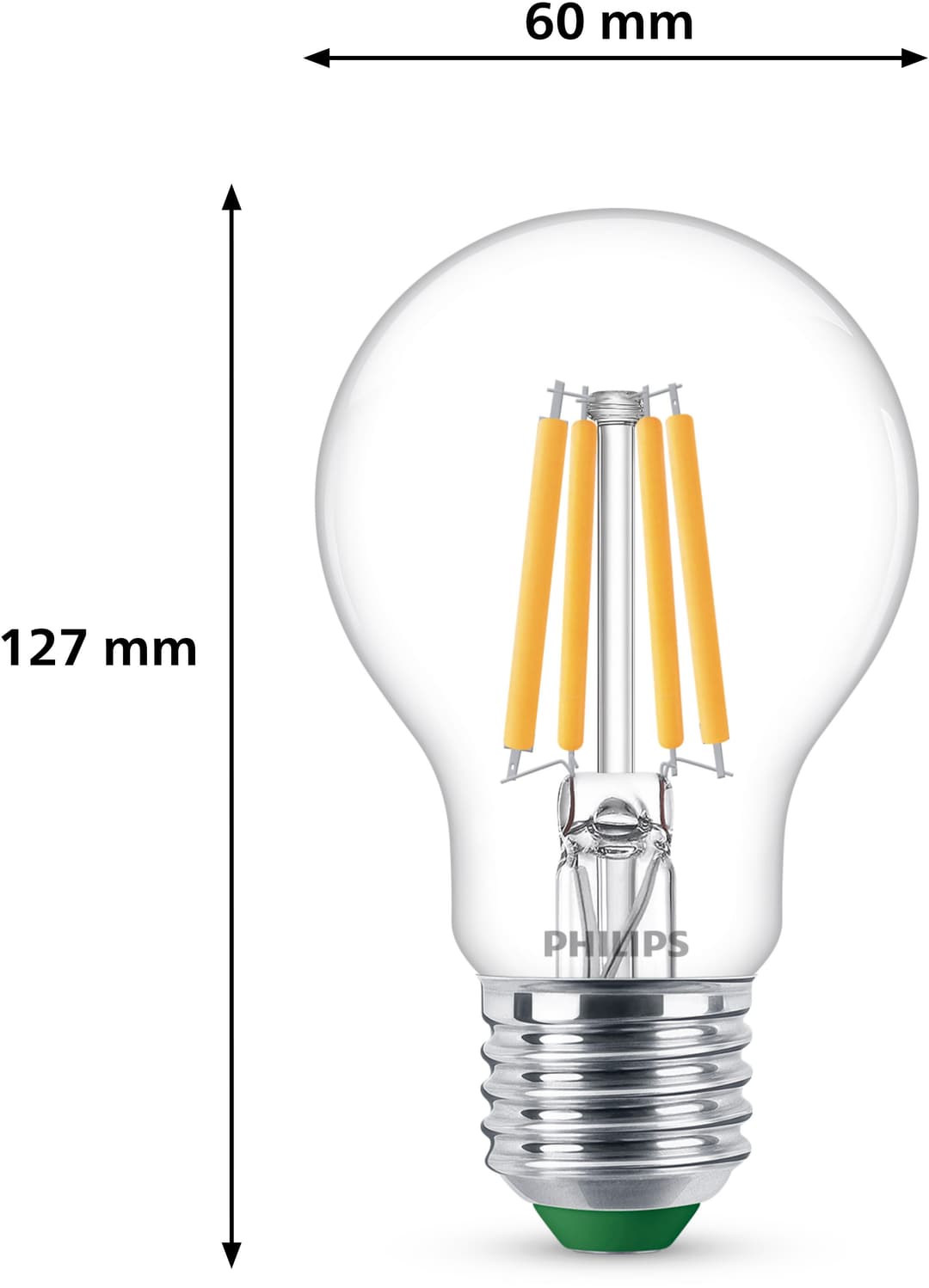 Philips LED-Leuchtmittel Ultra Efficient 60W A60 | Transparent