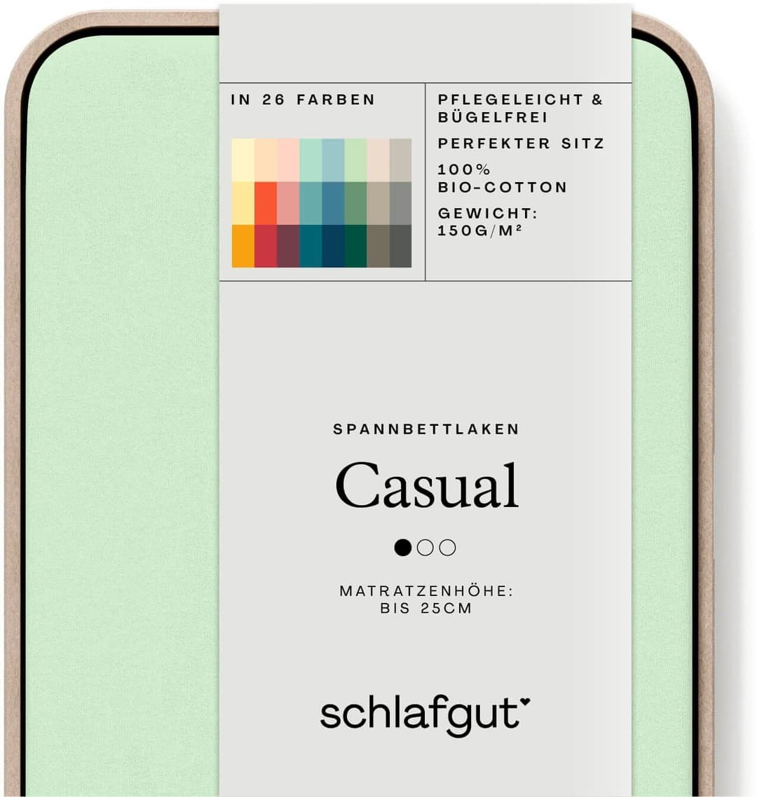 Schlafgut Spannbettlaken CASUAL | Grün