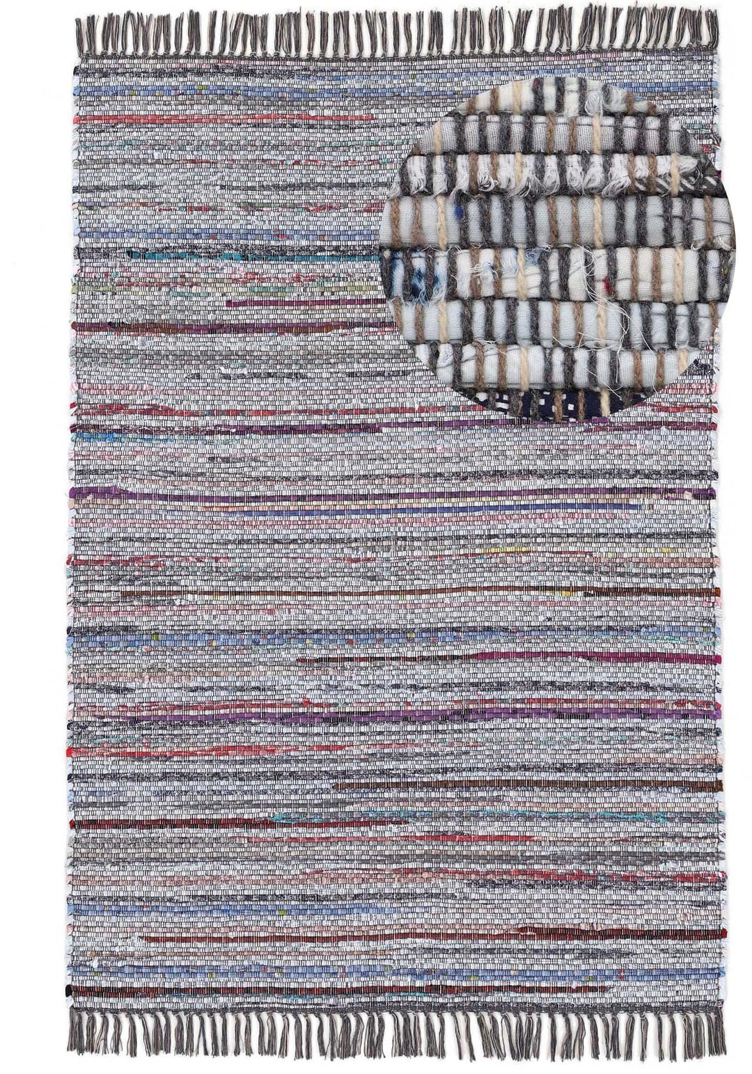 carpetfine Teppich Kelim Chindi | Grau