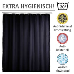 WENKO Duschvorhang Uni Black | Schwarz