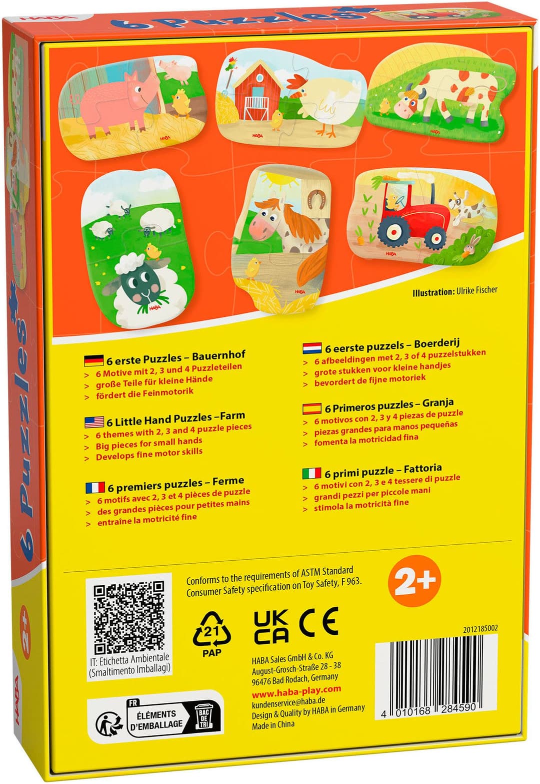 Haba Puzzle 6 erste Puzzles Bauernhof | Mehrfarbig