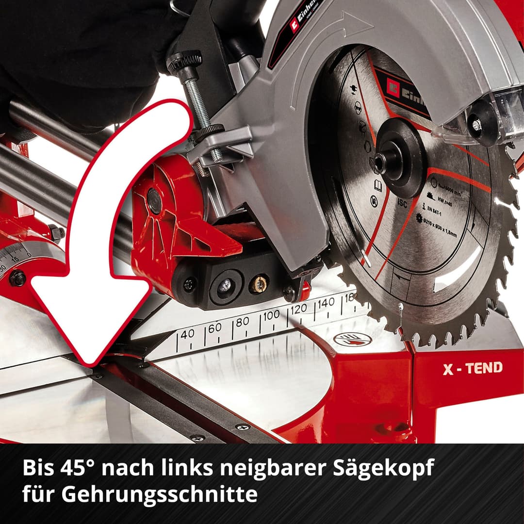 Einhell Akku-Kapp-Gehrungssäge TE-SM 36/210 Li - Solo | Rot