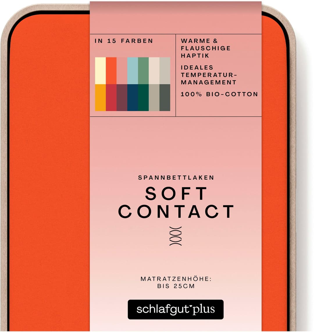 Schlafgut Soft Contact Spannbettlaken | Orange