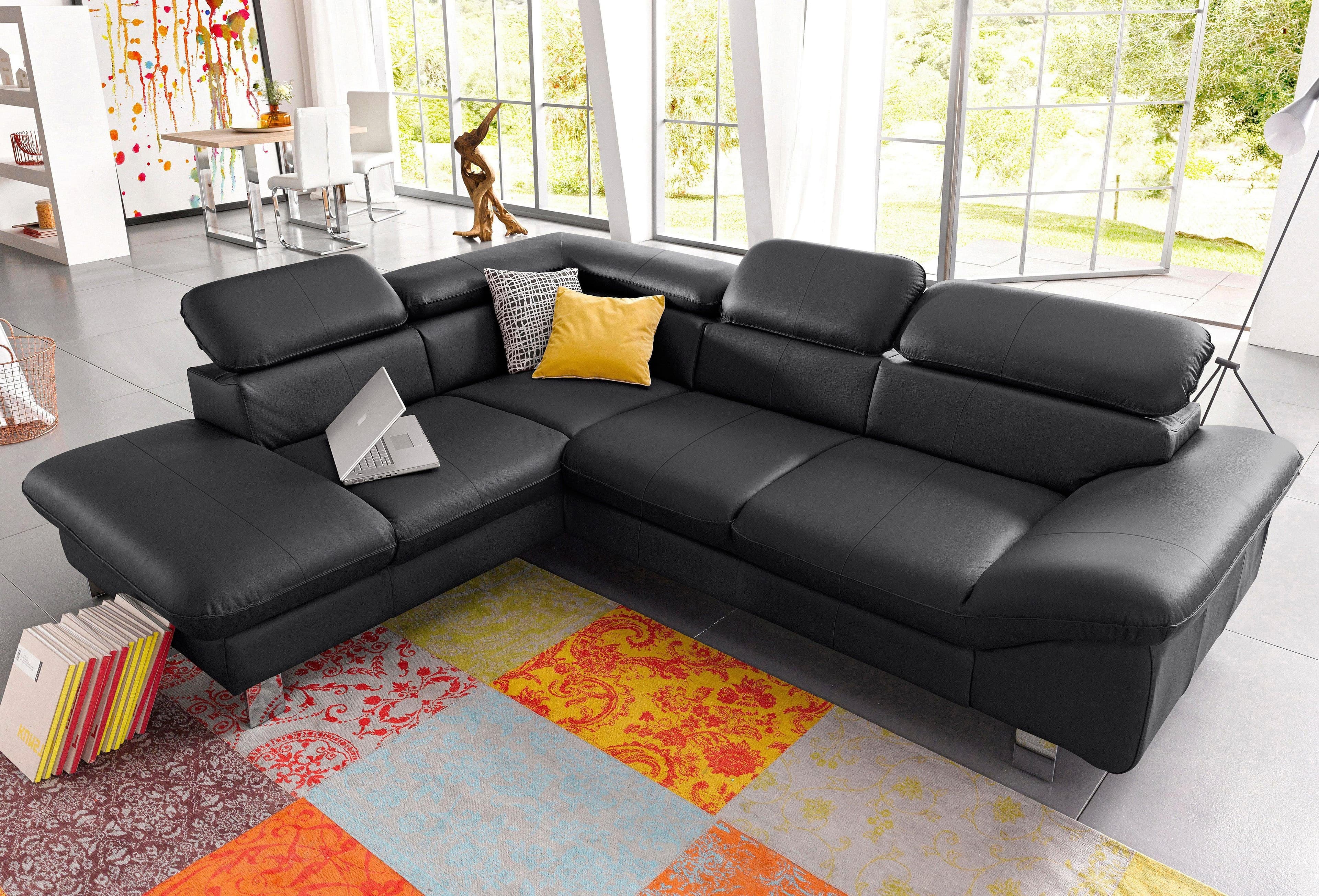 COTTA Ecksofa Driver L-Form | Schwarz