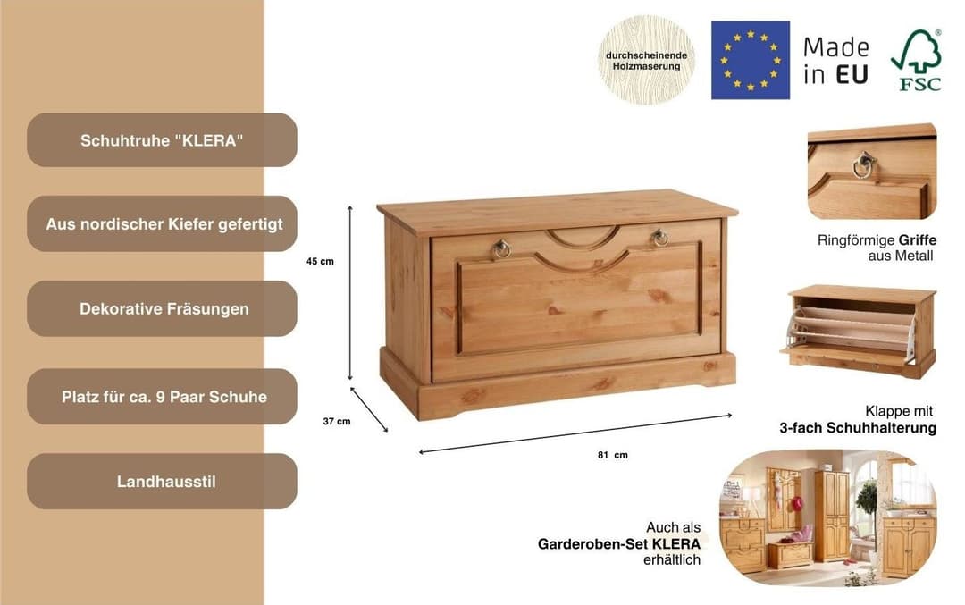 OTTO home Schuhtruhe Klera | Holztöne