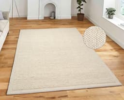OTTO home Wollteppich Wolly Rahmen | Weiß