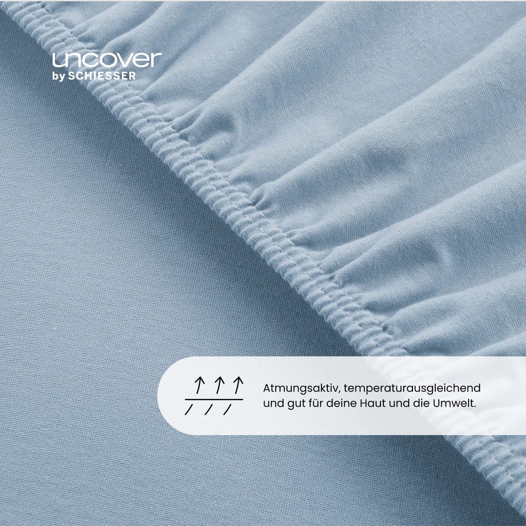 uncover by SCHIESSER Spannbettlaken New Jersey | Blau