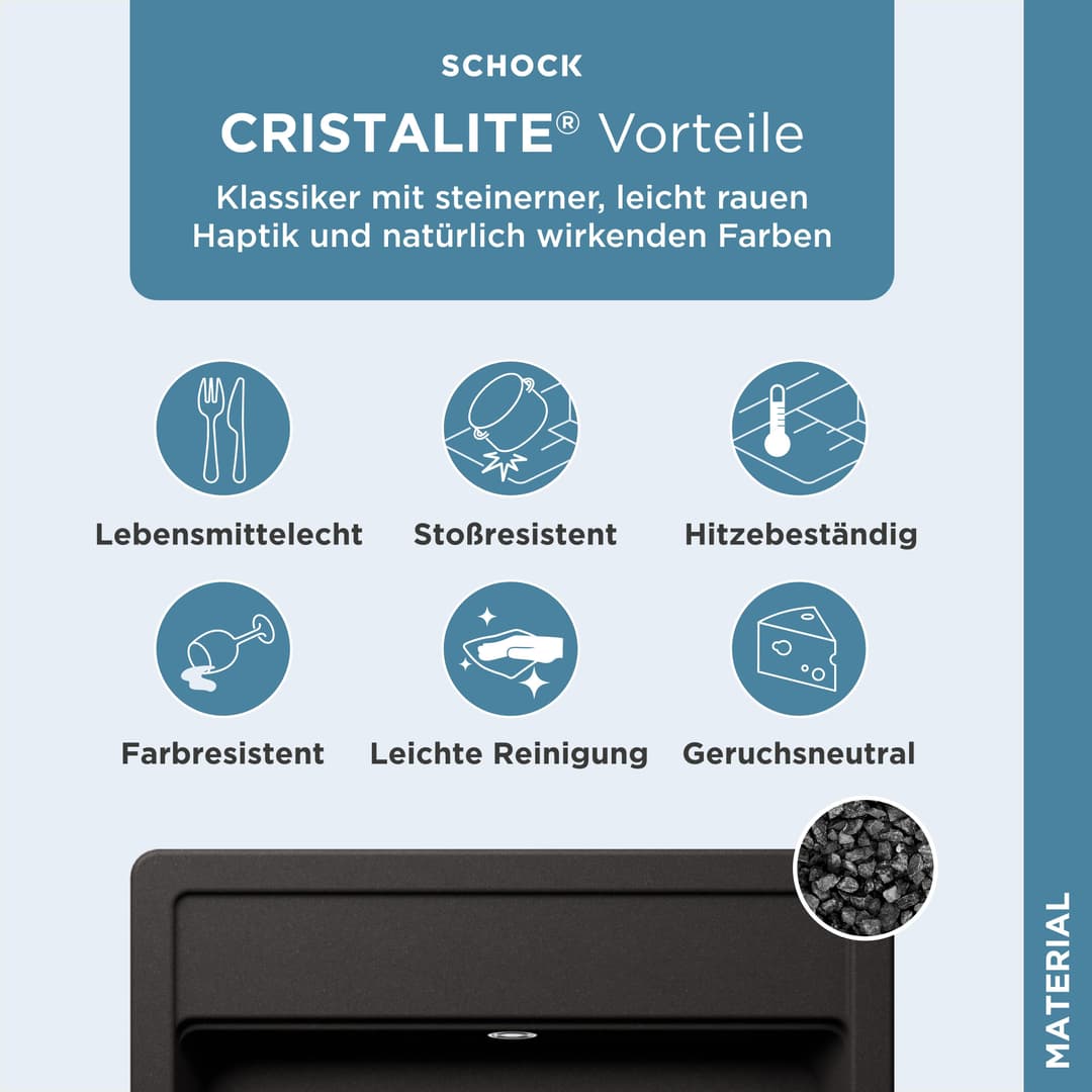 Schock Oslo Granitspüle | Schwarz