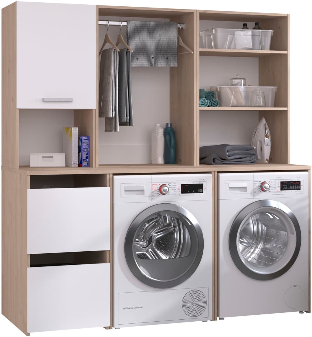 Parisot Mehrzweckschrank-Set Laundry 4 | Weiß