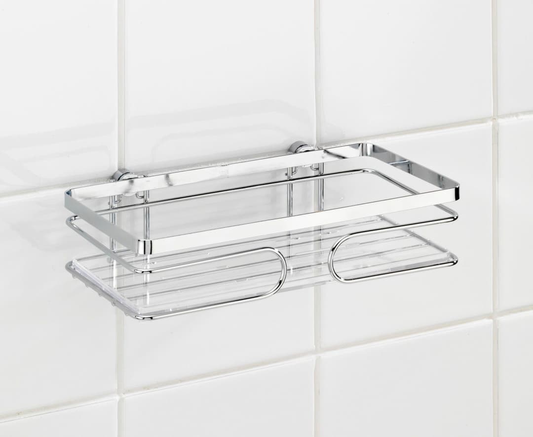 Wenko Duschablage Premium, 1 Etage | Silber