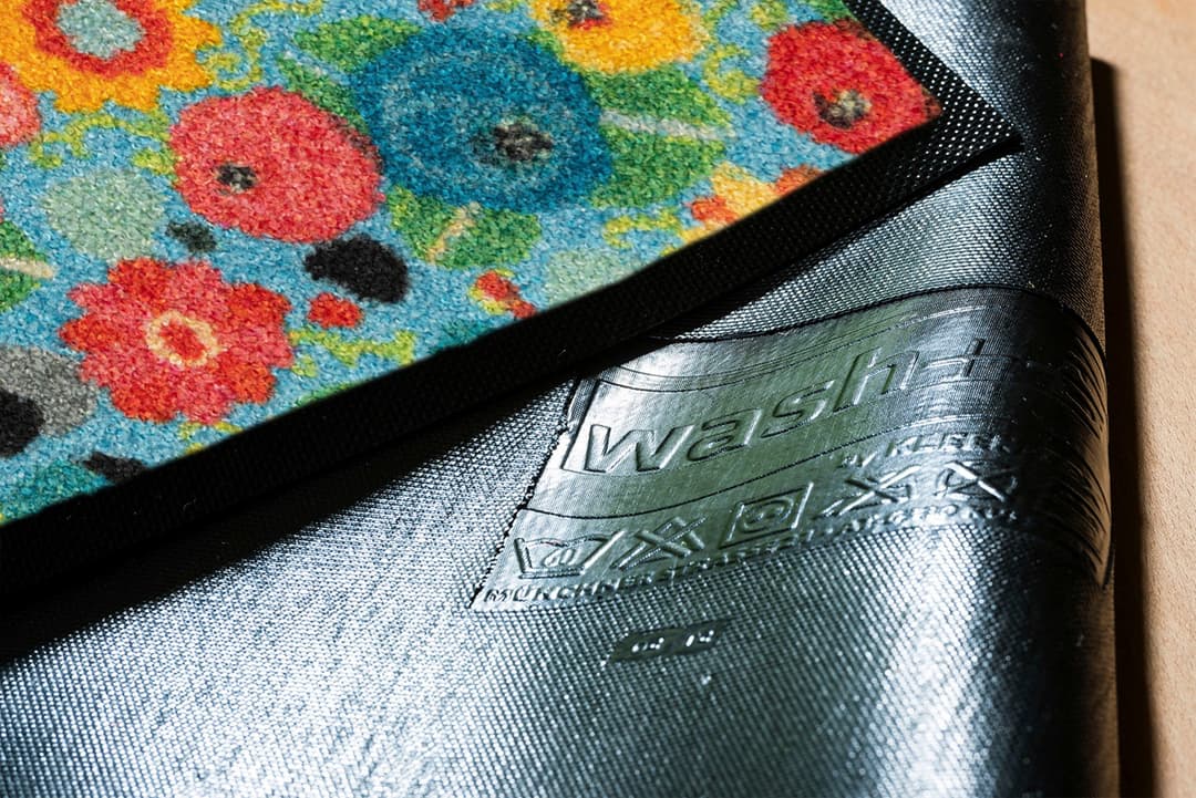 wash+dry by Kleen-Tex Fußmatte Flower Power | Mehrfarbig