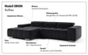 COTTA Ecksofa Orion L-Form | Schwarz 4