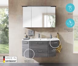 Saphir Quickset 328 Badmöbel-Set | Grau