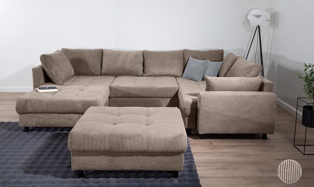 COLLECTION AB Wohnlandschaft Toni U-Form | Braun