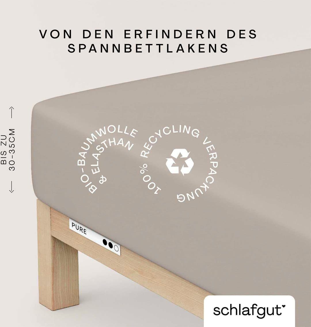 Schlafgut Spannbettlaken PURE | Beige