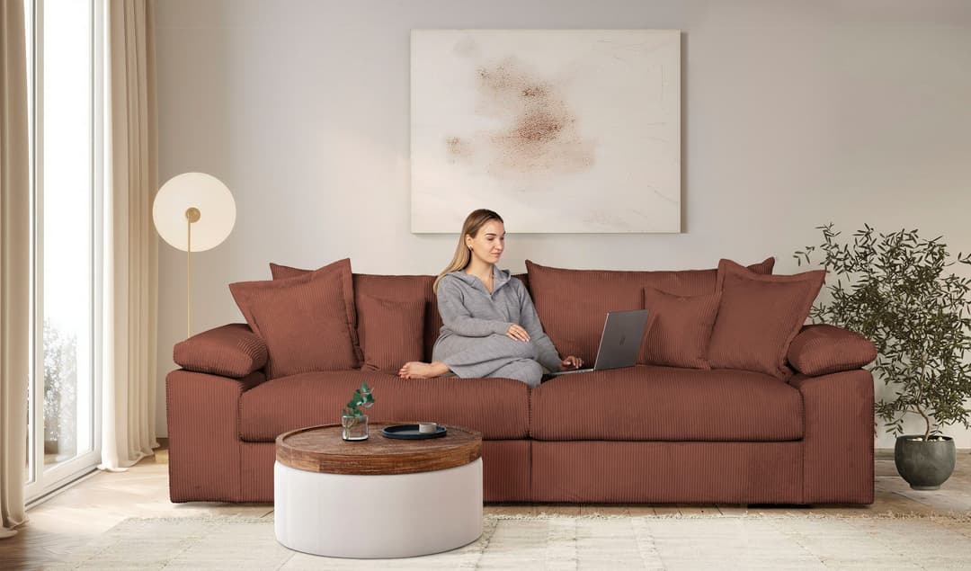 Home affaire Big-Sofa Soft&Cosy XL | Terrakotta