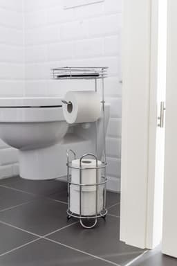Wenko Toilettenpapierhalter mit Ablage | Silber