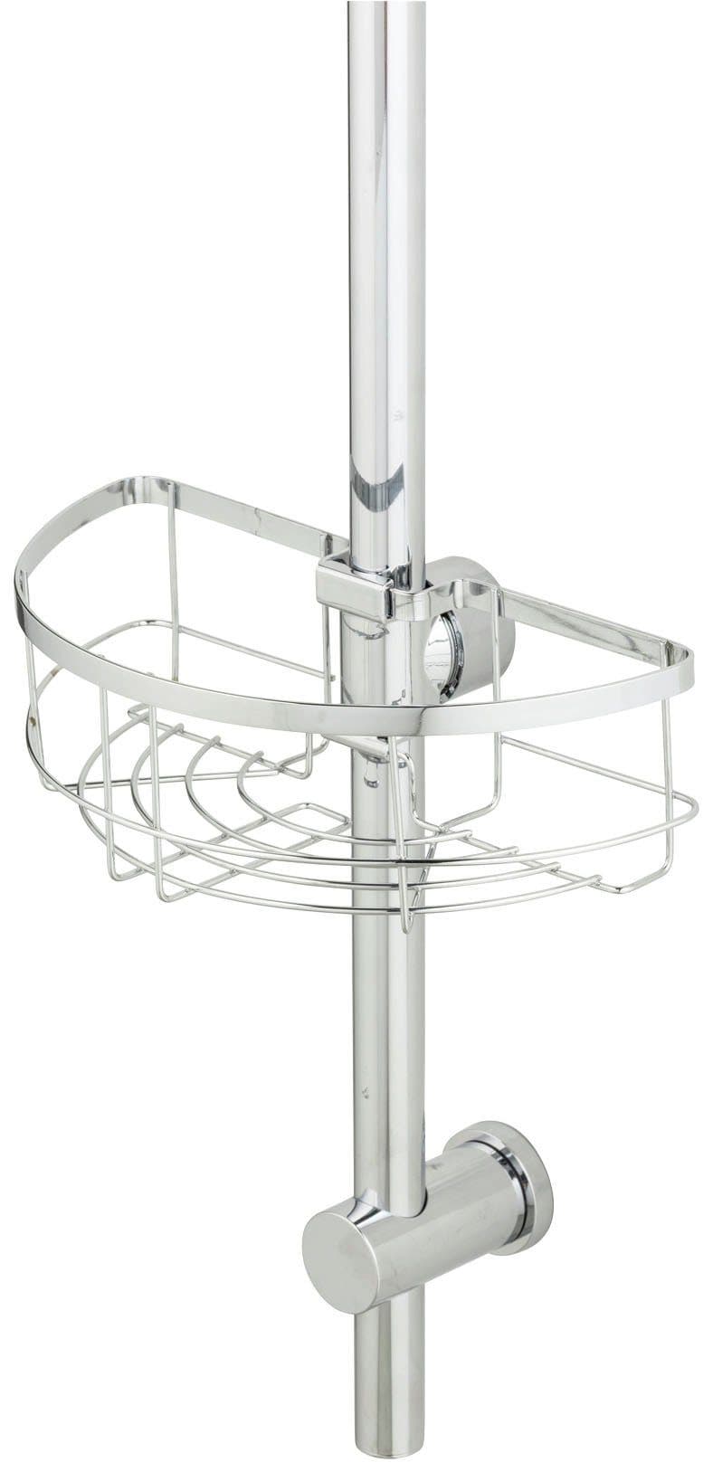 WENKO Duschablage Duschstangencaddy Floresta Rund | Silber