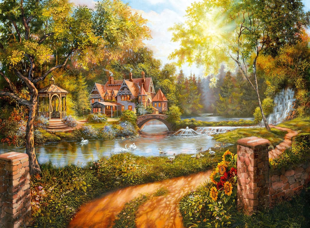 Ravensburger Puzzle Cottage am Fluss | Mehrfarbig