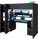 Parisot Hochbett Meddox mit LED & integriertem Gaming-Arbeitsplatz