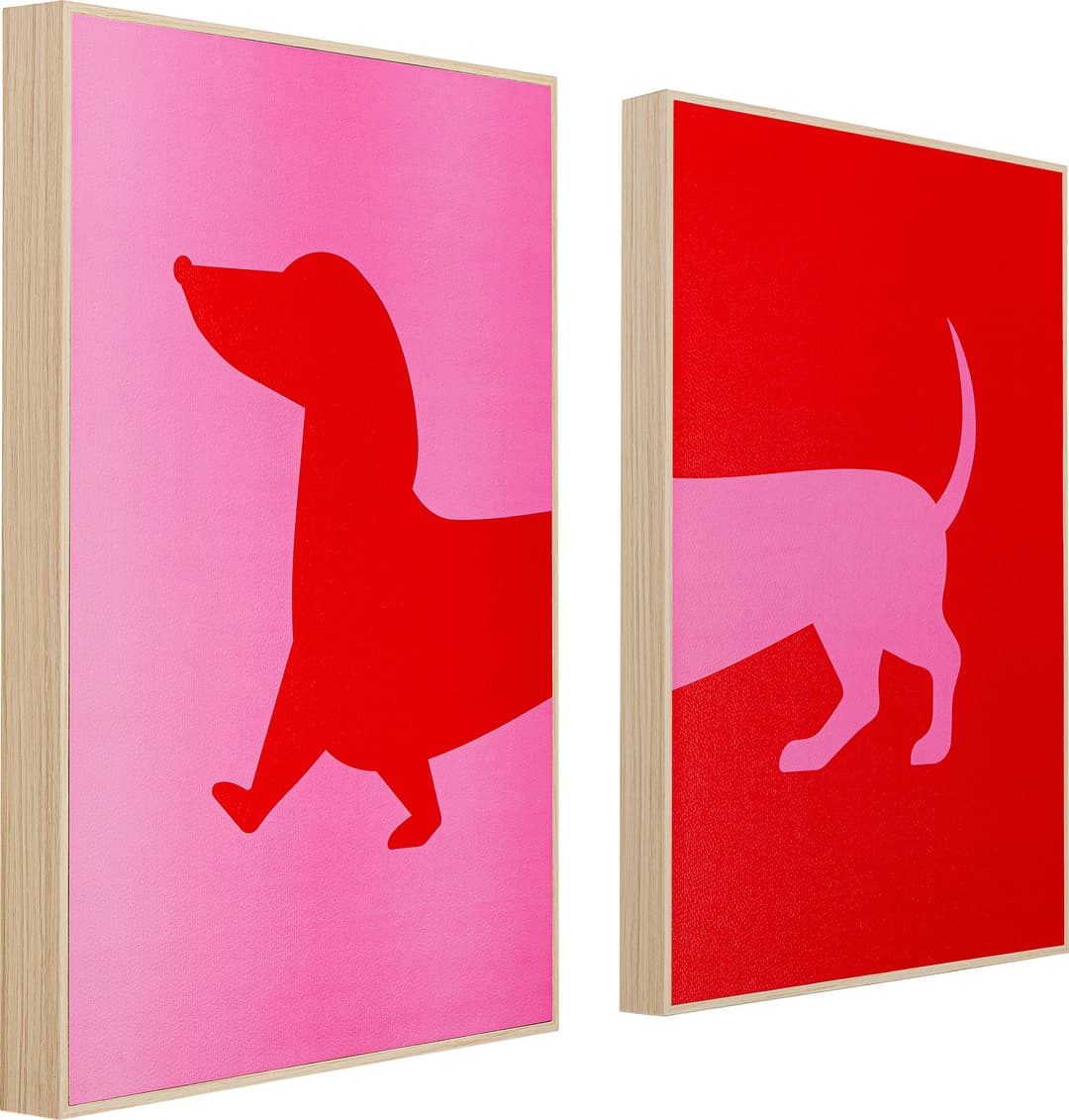 Kare Design Gerahmtes Bild Dog Frankie (2/Set) | Mehrfarbig